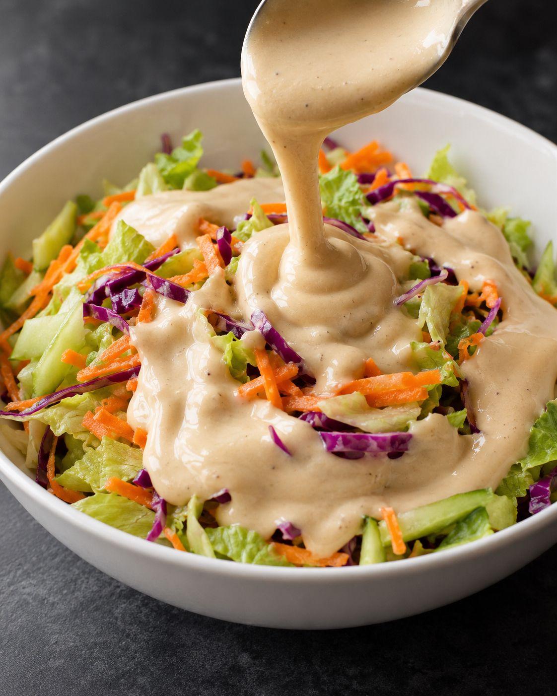 Slaw colorido com molho rosé